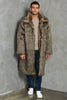 Load image into Gallery viewer, Brown Lapel Neck Long Faux Fur Men Coat