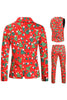 Load image into Gallery viewer, Men&#39;s Christmas Printed Red 3-Piece One Button Party Suits