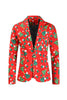 Load image into Gallery viewer, Men&#39;s Christmas Printed Red 3-Piece One Button Party Suits