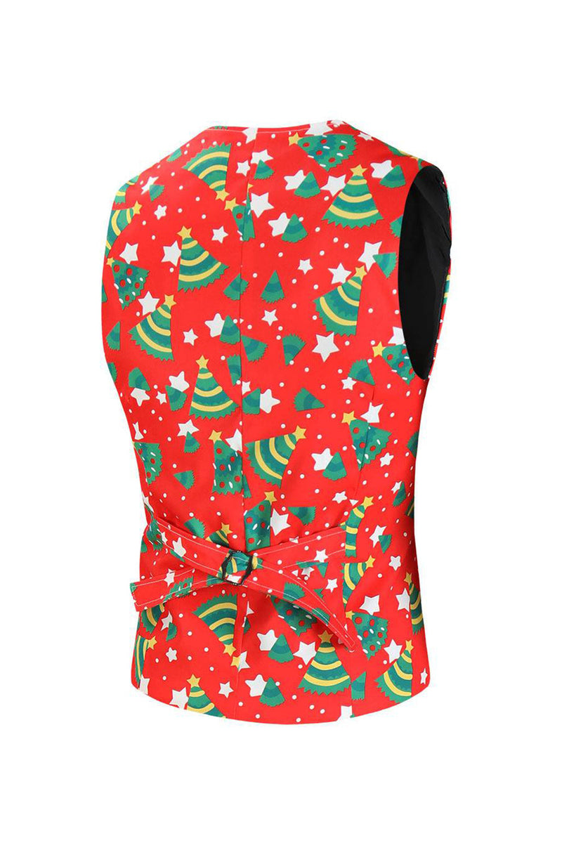 Load image into Gallery viewer, Men&#39;s Christmas Printed Red 3-Piece One Button Party Suits