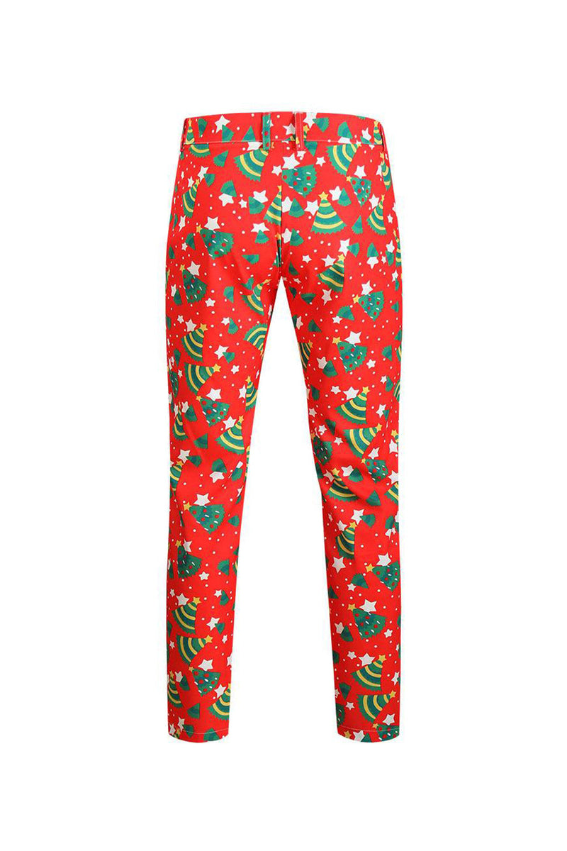 Load image into Gallery viewer, Men&#39;s Christmas Printed Red 3-Piece One Button Party Suits