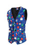 Load image into Gallery viewer, Men&#39;s Blue Christmas Printed 3-Piece One Button Party Suits