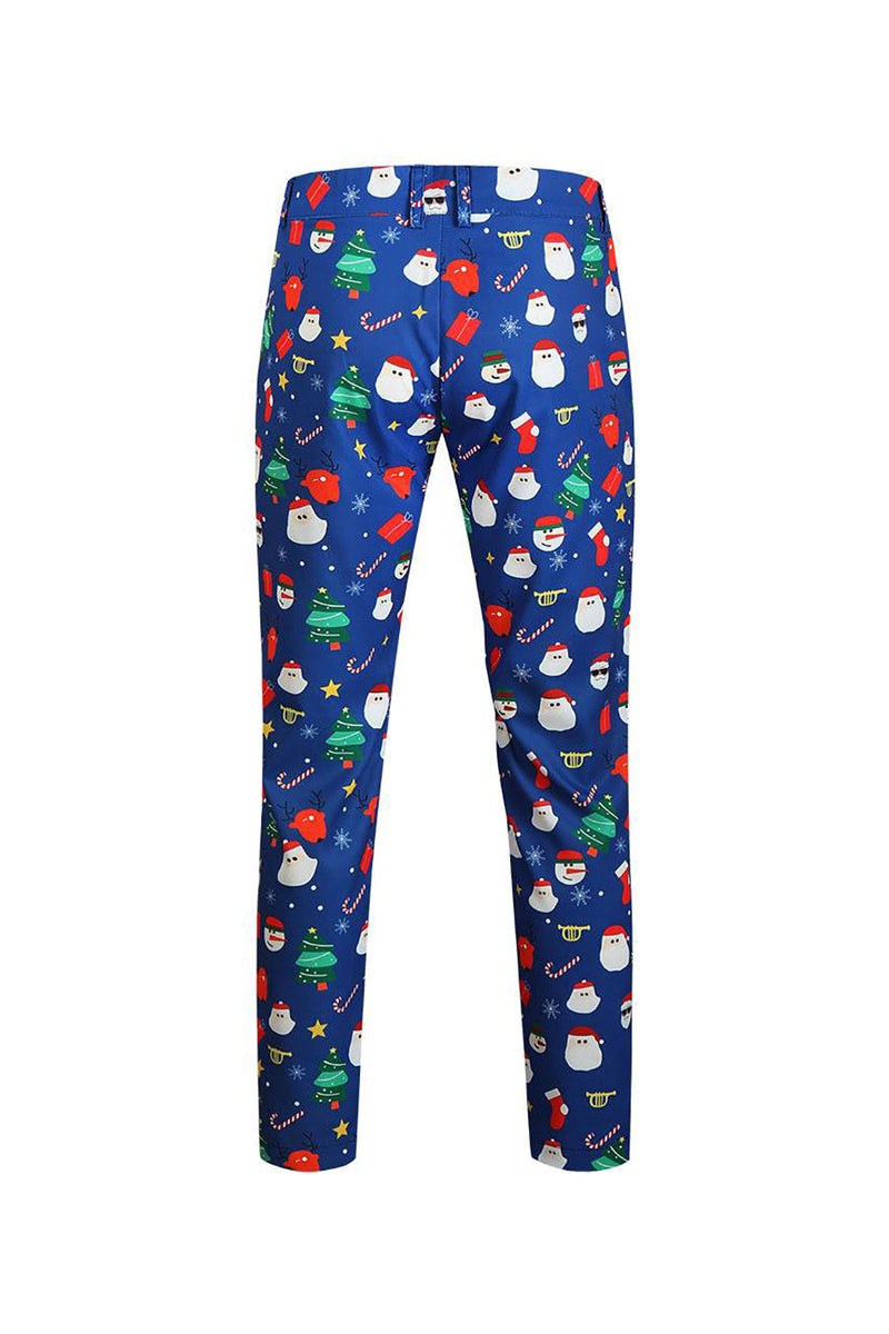 Load image into Gallery viewer, Men&#39;s Blue Christmas Printed 3-Piece One Button Party Suits