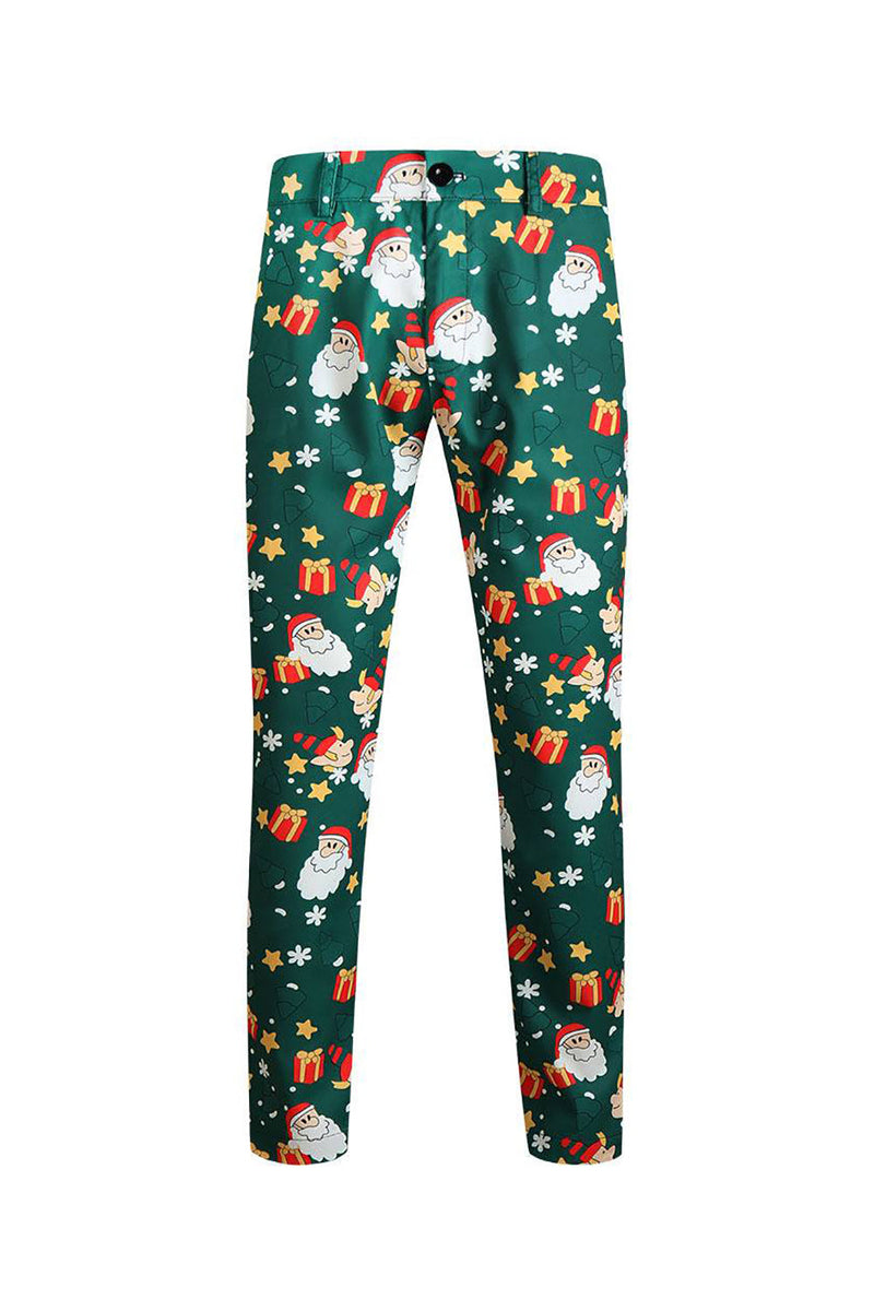 Load image into Gallery viewer, Men&#39;s Green Christmas Printed 3-Piece One Button Party Suits