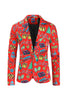 Load image into Gallery viewer, Men&#39;s Green Christmas Printed 3-Piece One Button Party Suits