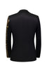 Load image into Gallery viewer, Sparkly Black and Golden Sequins Patchwork Men Blazer