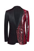 Load image into Gallery viewer, Sparkly Black and Golden Sequins Patchwork Men Blazer