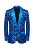 Load image into Gallery viewer, Shawl Lapel One Button Red Sequins Men&#39;s Prom Blazer