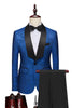 Load image into Gallery viewer, Royal Blue Shawl Lapel Jacquard 2 Pieces Men Suits