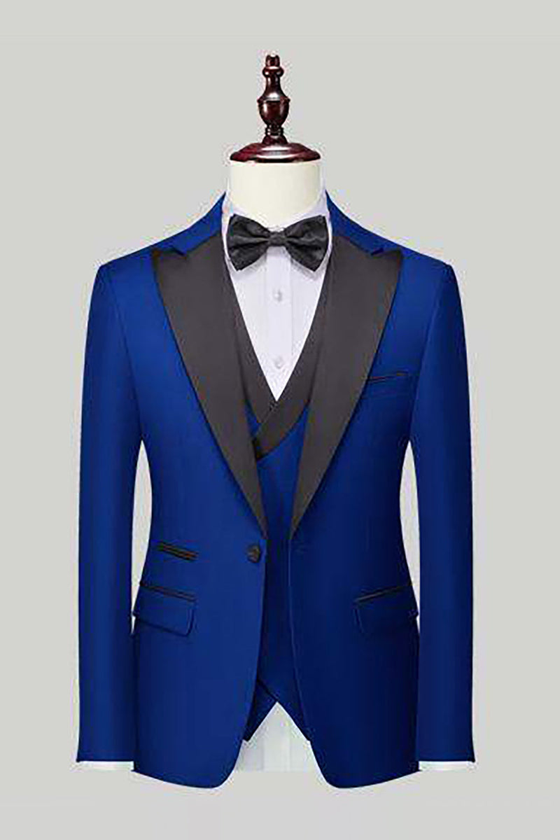 Load image into Gallery viewer, Royal Blue 3-Piece One Button Prom Suits