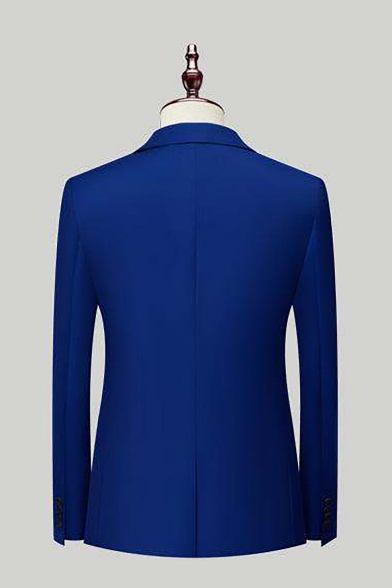 Load image into Gallery viewer, Royal Blue 3-Piece One Button Prom Suits