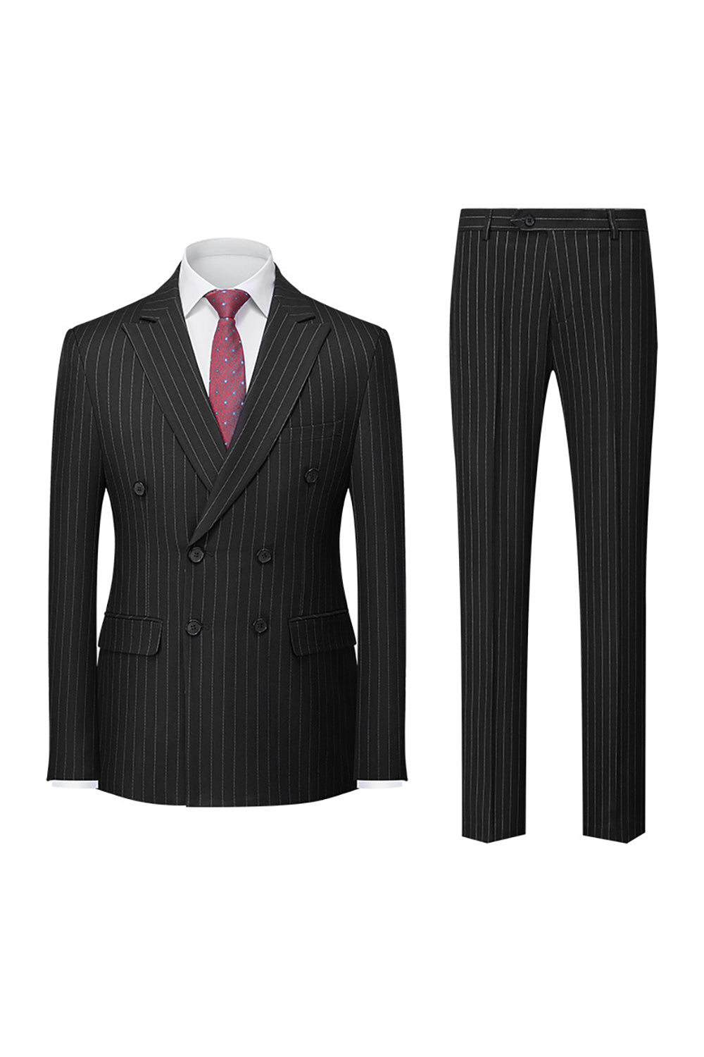 Black Peak Lapel 3 Piece Men Suits