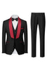 Load image into Gallery viewer, Black 3 Piece Shawl Lapel Men Suits