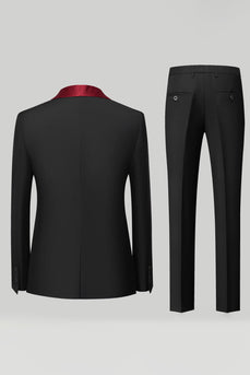 Black 3 Piece Shawl Lapel Men Suits