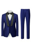 Load image into Gallery viewer, Black 3 Piece Shawl Lapel Men Suits