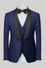 Load image into Gallery viewer, Black 3 Piece Shawl Lapel Men Suits