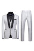 Load image into Gallery viewer, Black 3 Piece Jacquard Shawl Lapel Men&#39;s Prom Suits