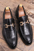 Load image into Gallery viewer, Black Slip-On Leather Monk Men&#39;s Shoes