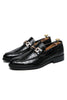 Load image into Gallery viewer, Black Slip-On Leather Monk Men&#39;s Shoes