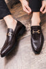 Load image into Gallery viewer, Black Slip-On Leather Monk Men&#39;s Shoes