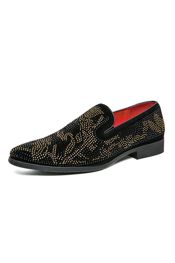 Black Slip-On Beaded Men Shoes