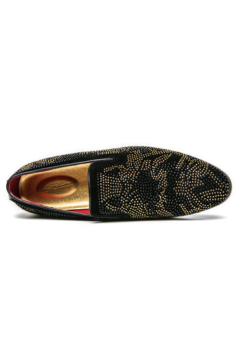 Black Slip-On Beaded Men Shoes