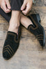 Load image into Gallery viewer, Black Beaded Slip-On Party Men&#39;s Shoes