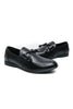 Load image into Gallery viewer, Black Leather Slip-On Fringe Men&#39;s Shoes