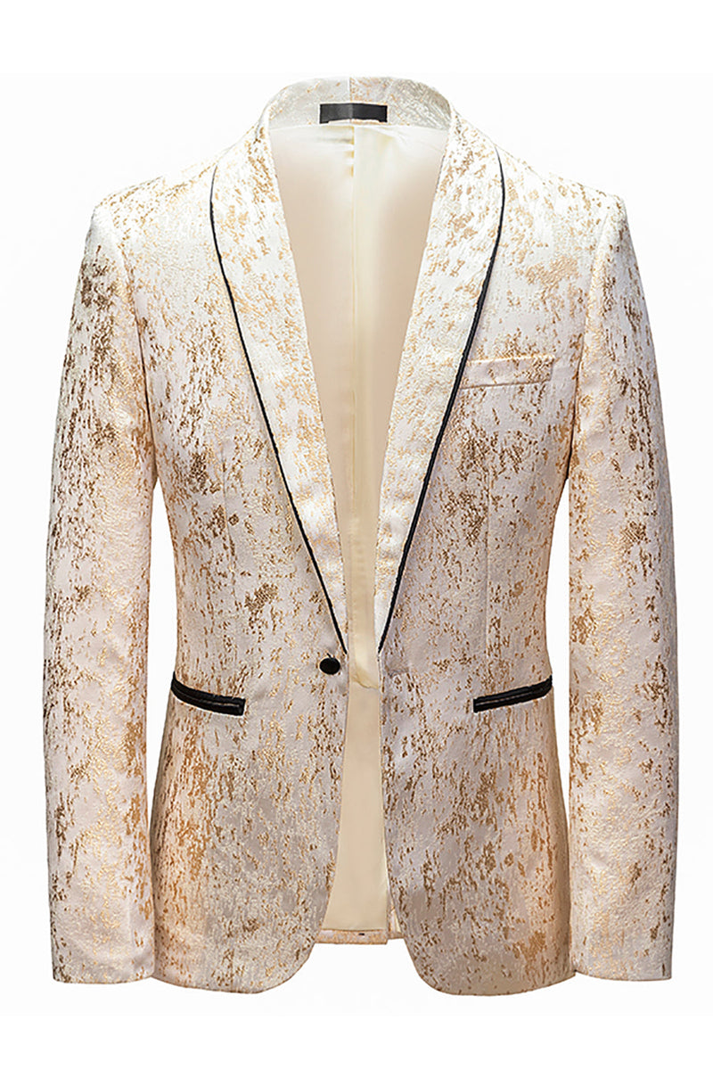 Load image into Gallery viewer, White Jacquard Men&#39;s Blazer