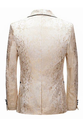 White Jacquard Men's Blazer