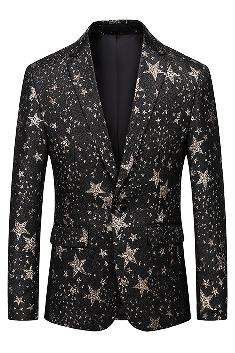 Load image into Gallery viewer, Black Stars Men&#39;s Prom Blazer