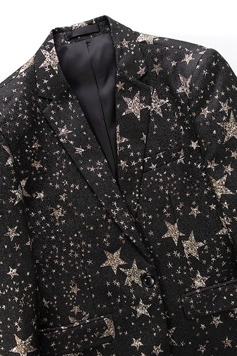 Load image into Gallery viewer, Black Stars Men&#39;s Prom Blazer