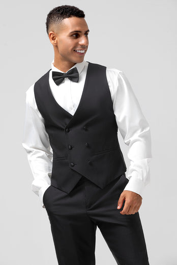 Black Shawl Lapel Single Breasted 3 Pieces Men's Prom Suits