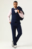 Load image into Gallery viewer, 3 Pieces Navy Blue Slim Fit Casual Tuxedo Suits