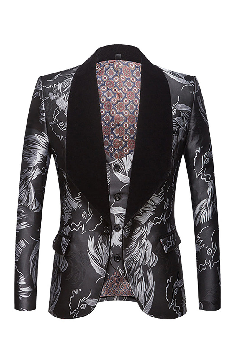 Load image into Gallery viewer, Grey Jacquard Blazer for Men