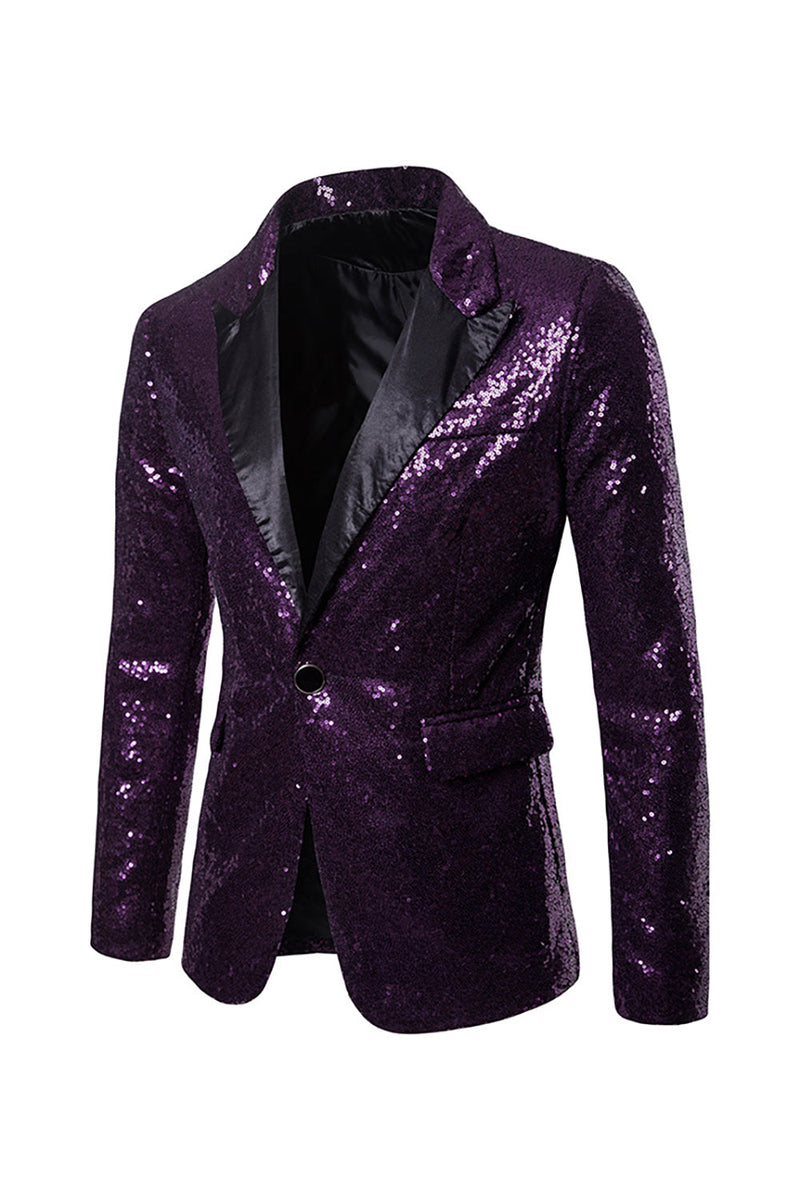 Load image into Gallery viewer, Sparkly Gold Notched Lapel Prom Blazer