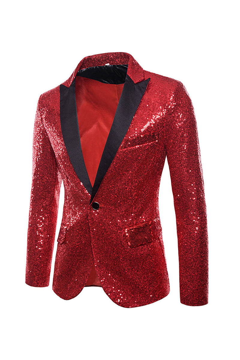 Load image into Gallery viewer, Sparkly Gold Notched Lapel Prom Blazer