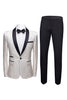 Load image into Gallery viewer, White Shawl Lapel Jacquard Prom Men&#39;s 2 Pieces Suits