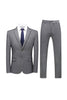 Load image into Gallery viewer, Grey Pinstripe Notched Lapel Men&#39;s 2 Pieces Suits