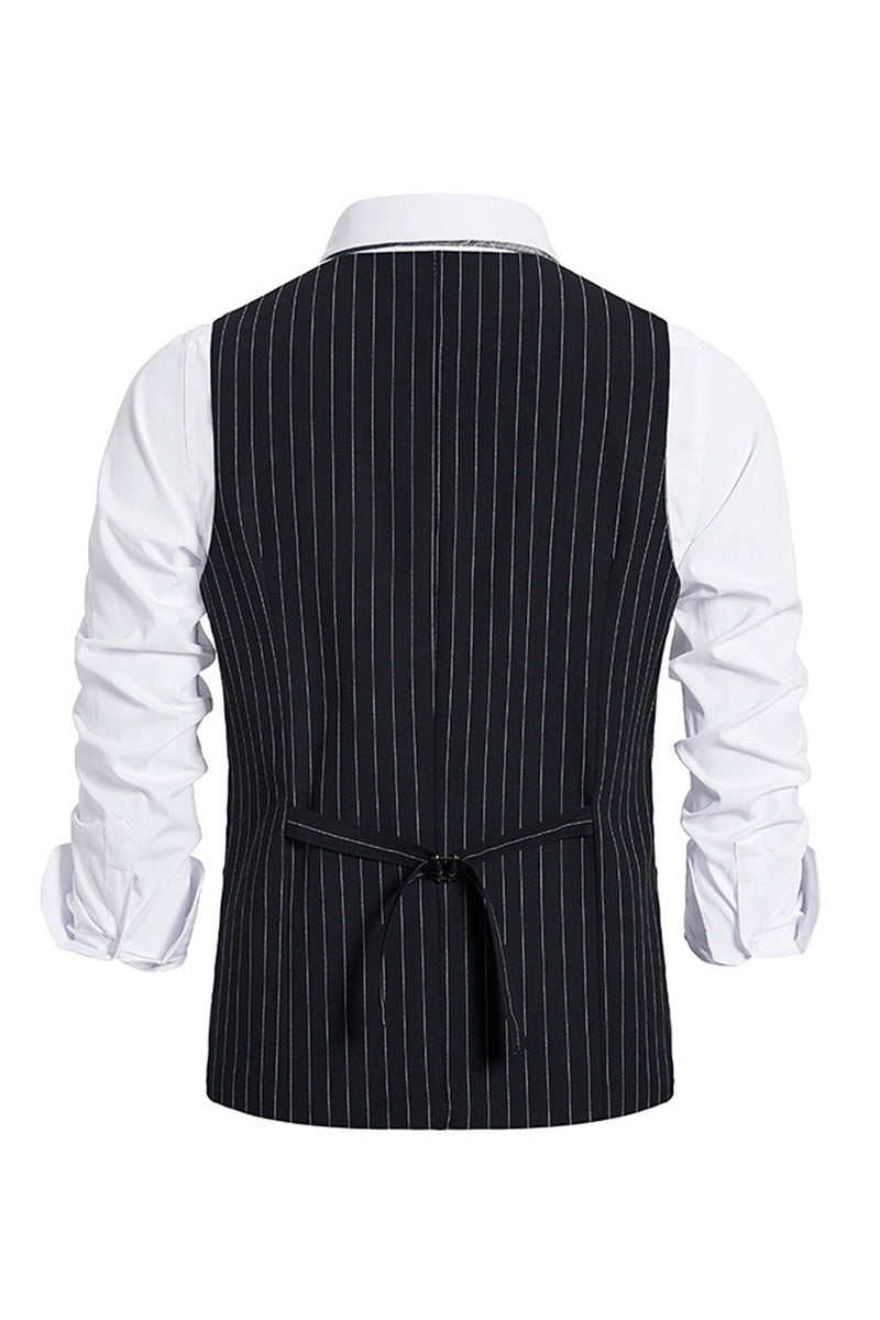 Load image into Gallery viewer, Single Breasted Slim Fit Striped Men&#39;s Suit Vest