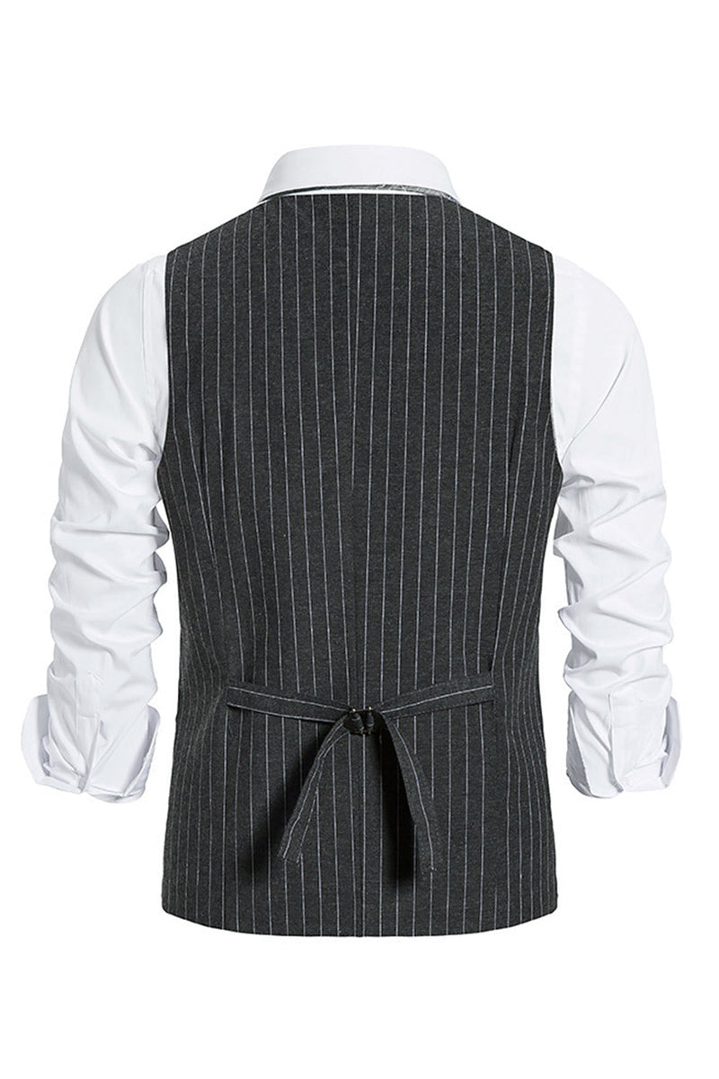 Load image into Gallery viewer, Single Breasted Slim Fit Striped Men&#39;s Suit Vest