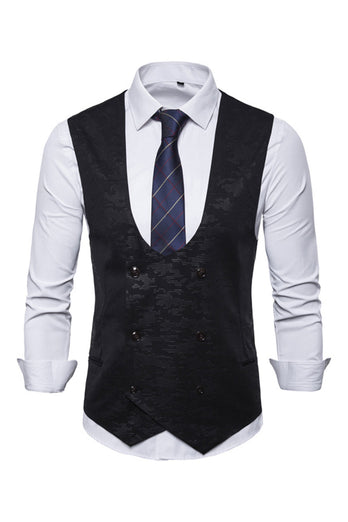 U Neck Double Breasted Men's Suit Vest