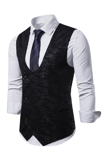 U Neck Double Breasted Men's Suit Vest