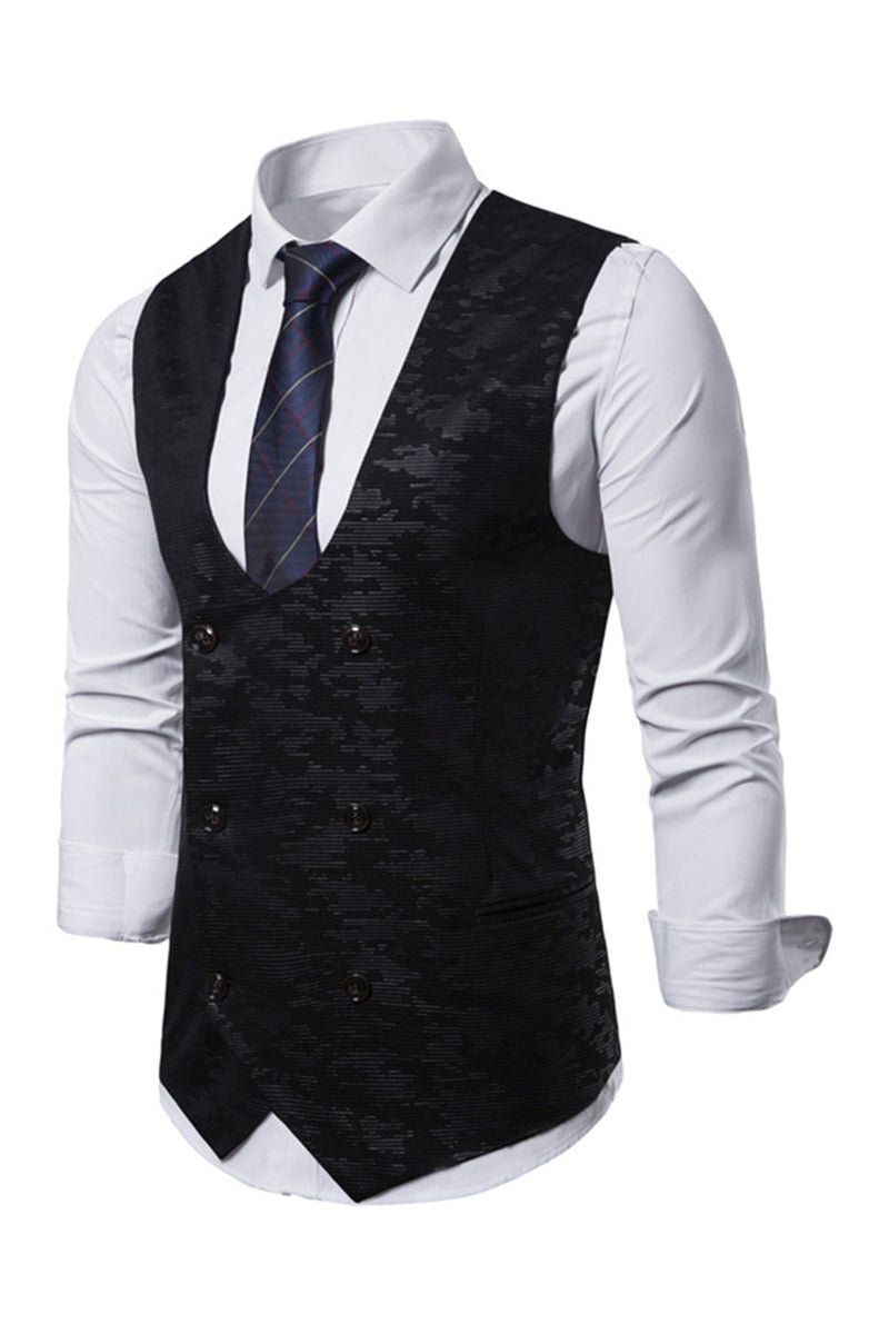 Load image into Gallery viewer, U Neck Double Breasted Men&#39;s Suit Vest