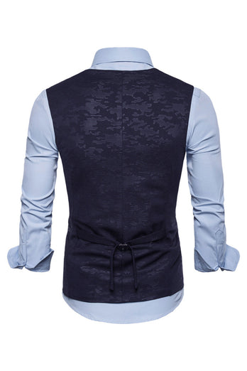 U Neck Double Breasted Men's Suit Vest