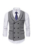 Load image into Gallery viewer, Shawl Neck Trim Double Breasted Coffee Men&#39;s Suit Vest