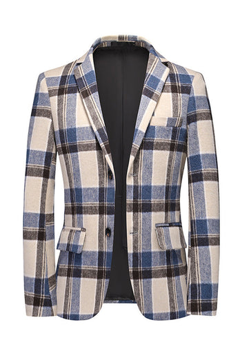 Blue Grid Blazer for Men