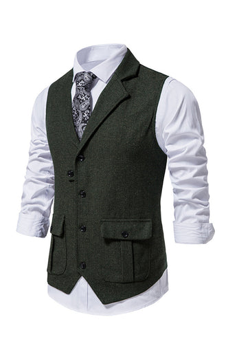 Single Breasted Lapel Navy Men's Suit Vest