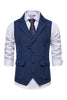 Load image into Gallery viewer, Single Breasted Lapel Navy Men&#39;s Suit Vest