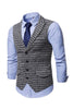 Load image into Gallery viewer, Check Single Breasted Peak Lapel Men&#39;s Suit Vest